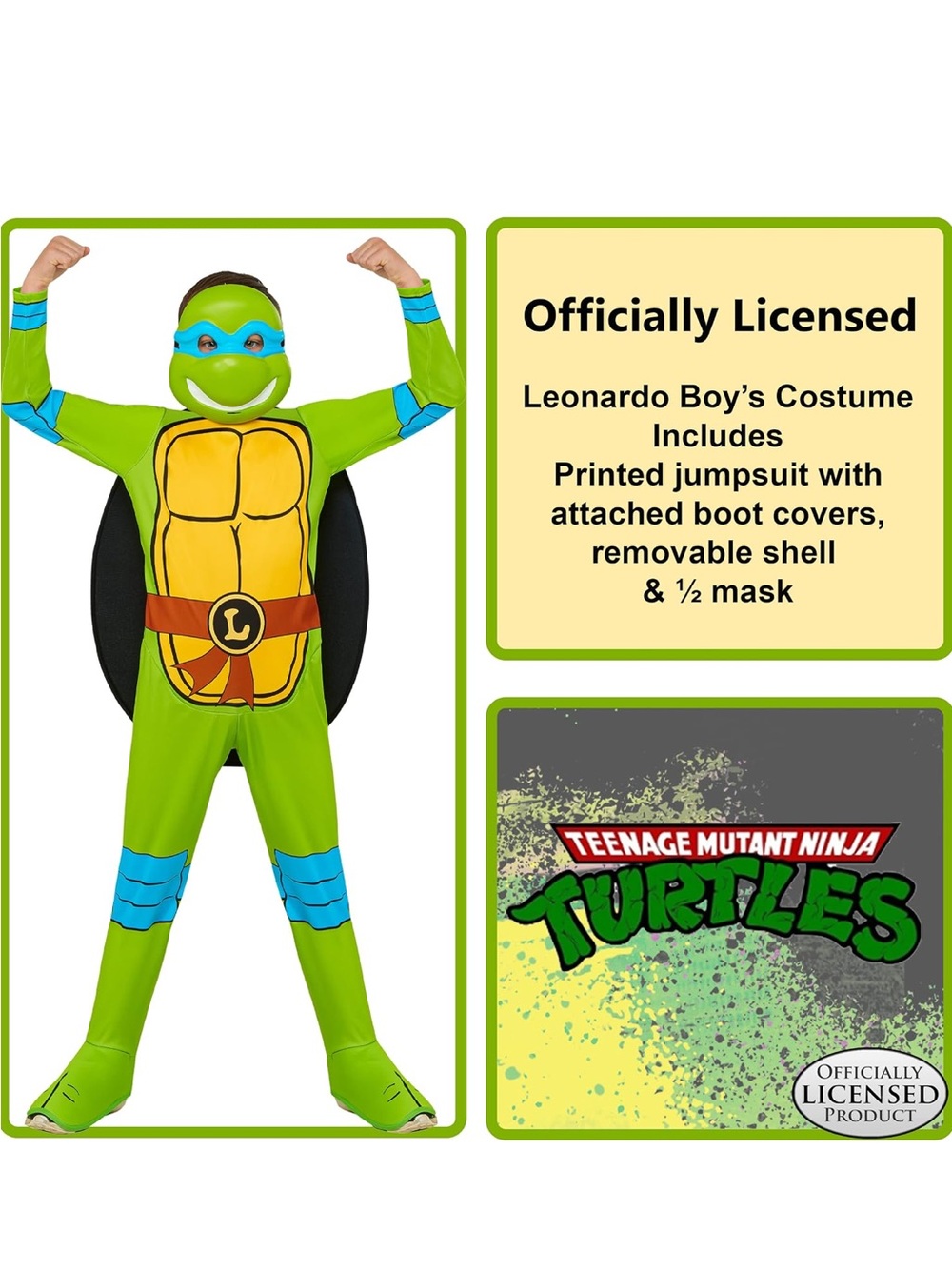TMNT Leonardo Ninja Turtles Costume Boys Size 6 New In Bag